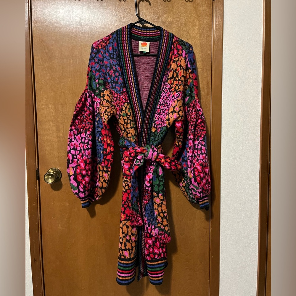 Farm Rio Rainbow Hearts Duster size small